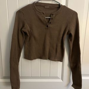 John Galt Long Sleeve Cropped Top